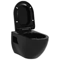 Produktbild: vidaXL Wand WC Keramik Schwarz Absenkautomatik Softclose Sitz Hänge Toilette