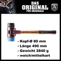Produktbild: HALDER SIMPLEX Schonhammer 490mm Kopf-Ø 80 mm weich / mittelhart abriebfrei