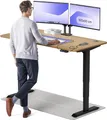 Produktbild: Desktronic HomePro Elektrisch höhenverstellbarer Schreibtisch 160x80cm Massive Eiche/Schwarzmit Memory-Funktion, Anti-Kollisions Technologie, USB-A und USB-C-Ladeanschlüssen