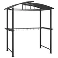 Produktbild: vidaXL Grillpavillon, Grillüberdachung mit Seitenregalen, BBQ Pavillon Stahlrahmen, Gartenpavillon Grillzelt, Anthrazit 210x114x230cm Stahl