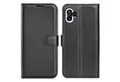 Produktbild: Wigento Smartphone-Hülle Für Nothing Phone 1 Kunst-Leder Book Wallet Schutz Case Tasche Schwarz, Kunstleder Hülle mit Kartenfächern und Standfunktion