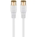 Produktbild: Goobay SAT Anschlusskabel, F-Quick, 100% geschirmt, vergoldet, Weiss, 2.5 m (80 dB, Antennenkabel) (62744)