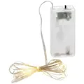 Produktbild: Cepewa LED Lichterkette Batterie Timer Draht 20 Micro LEDs warmweiß 1,9m silber - Silber/Transparent