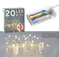 Produktbild: LED 20er Lichter Kette 220cm Draht Micro mit Timer Deko warm weiß Silber Innen
