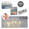 Produktbild: LED Micro Lichterkette -silber- mit 20 LEDs warmweiß Timer 6/18h