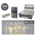 Produktbild: Lichterkette Mikro indoor, 20 LED,  220cm Draht, silber, LED warmweiß  mit Timer
