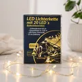 Produktbild: LED Lichterkette 20 LEDs 2m warmweiß Batterie Innen Deko DIY Draht Licht
