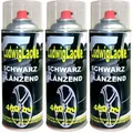 Produktbild: Schwarz glänzend 3 Spraydosen Autolack Schwarz GLANZ je 400ml Sprühlack