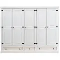 Produktbild: Mexico Kleiderschrank 5-Trg. mit 3 Schubladen Breite 244 cm, Höhe 195 cm weiss/Wachs.