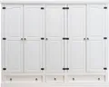 Produktbild: New Mexico Kleiderschrank 5-Trg. mit 3 Schubladen Breite 244 cm, Höhe 195 cm weiss/Wachs.