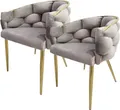 Produktbild: Kayoom Polsterstuhl Stuhl Grace 125 2er-Set, Gestell aus Eisen, bequem gepolstert (Set, 2 St), Graziöses Design, absolutes Eye-Catcher, geflochtener Rücken