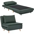 Produktbild: HOMCOM Schlafsessel Extra Breit Schlafsofa mit Bettfunktion, Lendenkissen 3-in-1 Klappbar 191 x 95 cm Relaxsessel mit Verstellbarer Rückenlehne, Leinenoptik Chaiselongue für Wohnzimmer, Dunkelgrün