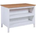 Produktbild: Kücheninsel Julina mit Platz Für 2 Barhocker 124 cm x 75 cm x 91,5 cm Weiß