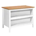 Produktbild: Inter Link - Kücheninsel - Mittelinsel - Arbeitsplatte - Küchenschrank mit Regalen - Melaminbeschichtet - Länge 124cm - Höhe 82 cm - Tiefe 75 cm - Julina - Weiß/Eiche Artisan