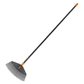 Produktbild: Fiskars Laubbesen, 25 Zinken, Länge: 170 cm, Breite: 41,5 cm, Kunststoff-Zinken/Aluminium-Stiel, Schwarz/Orange, M, Solid, 1003464
