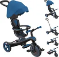 Produktbild: GLOBBER EXPLORER TRIKE 4in1 – Kinderwagen, Dreirad und Laufrad, 10/8,5 Zoll, TPR-Sitz, höhenverstellbar, blau
