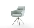 Produktbild: DELIFE Drehstuhl Pejo-Flex Stripes Mint Kreuzgestell kantig Edelstahl 180° drehbar, Esszimmerstühle