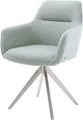 Produktbild: DELIFE Polsterstuhl Pejo-Flex, Kreuzgestell kantig Edelstahl Stripes Mint 180° drehbar