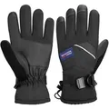 Produktbild: BRUBAKER Skihandschuhe Thermo Handschuhe für Ski Snowboard Wintersport (Winterhandschuhe für Herren und Damen, 1-St., Extra Warme Snowboardhandschuhe) Wasserdicht und Winddicht - Schwarz schwarz M-L