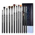 Produktbild: Jessup Pinselset Makeup Lidschattenpinselset 12tlg Augenpinselset Professionelles Augen Make Up Pinsel Set Augenpinsel Makeup Pinsel Set Blenderpinsel Eye Shader Smoky Blending Schwarz Silber T339