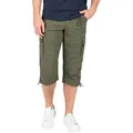 Produktbild: Timezone Herren 3/4 Cargo Hose LOOSE MILESTZ SHORT Mid Waist Loose Fit Loose Fit 1212-4724 Washed Light Grün Normaler Bund Reißverschluss W 33