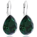 Produktbild: Emerald Ohrringe Silber Kristalle aus Österreich Klappverschluß Tropfen NOBEL SCHMUCK