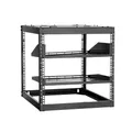 Produktbild: VEVOR 10U Open Frame Netzwerk-Rack, 585 mm Tiefe, Wandmontage oder als Stand-Server-Rack, 4-Pfosten-Konstruktion, mit belüfteten Regalen & Montagezubehör, für All Netzwerk-IT-Geräte &AV-Ausrüstung