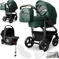 Produktbild: Bergsteiger Capri Kombikinderwagen 4-in-1 – Babywanne, Sportsitz, i-Size Babyschale & Isofix-Station, Luftreifen, höhenverstellbar, faltbar, Zubehör