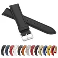 Produktbild: MARCHEL Glattleder LLB Lederarmband Echtleder Uhrenarmband Uhrband Uhrenbänder Rindsleder Feines Leder Uhr Band (18 mm, Schwarz)