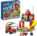 Produktbild: LEGO 60375 City Feuerwehr Feuerwehrstation und Löschauto, Lernspielzeug für Kind