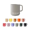 Produktbild: Design Letters Kaffeetassen Grau FRIEND | Weihnachtsdeko, Weihnachten, Weihnachtsgeschenke Kleinigkeiten | Kaffeebecher Porzellan | Weihnachtsgeschenke für Frauen, Männer | Tasse mit Spruch 250 Ml