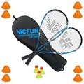 Produktbild: VICTOR Speed-Badminton 100 Set - 2 Badmintonschläger, 3 Bälle und eine hochwertige Badmintontasche Set field