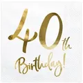 Produktbild: 40. Geburtstag 20 Servietten gold