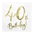 Produktbild: Servietten mit Gold-Druck zum Geburtstag Happy Birthday Party Tisch Dekoration