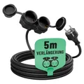 Produktbild: greate 2-fach Verlängerungskabel 5 Meter robust für draußen - wasserfest Kabel
