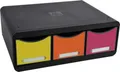 Produktbild: Exacompta Toolbox Regenbogen, Ablagemodul quer mit 3 Schubladen, 27 cm tief, Etikettenhalter, leise, stapelbar, 25 Jahre 667233