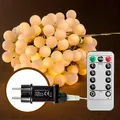 Produktbild: X4-LIFE 120 LED Kugeln Lichterkette mit Timer 3.6W, Warm-Weiß, 17 m, 8 Lichtmodi, Fernbedienung, Dekoration für Innen & Außen (Warm-Weiß)