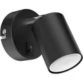 Produktbild: ledscom.de Wandspot WAIKA, einflammig, mit Schalter, GU10, schwarz matt, inkl. 630lm LED GU10 Lampe, warm-weiß