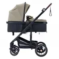 Produktbild: Daliya® NEOMOVE 2in1 Kinderwagen | Babywanne & Sportsitz in einem | Buggy | Alu-Rahmen Reisekinderwagen | Kombikinderwagen mit großen Einkaufskorb | für Stadt und Gelände | Sicher & Komfortabel (Rahmen: Schwarz, Stoff: Beige)
