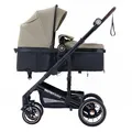 Produktbild: Daliya® NEOMOVE 2in1 Kombi-Kinderwagen | Buggy | klappbare Babywanne und Sportsitz | Große Räder | Rückenlehne stufenlos | Leichter Alu-Rahmen | Großer Einkaufskorb (Schwarz-Beige)