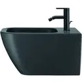 Produktbild: Duravit Happy D.2 Wand-Bidet 22581513001 35,5 x 54 cm, mit Hahnloch, mit Überlauf, mit Hahnlochbank, anthrazit matt WonderGliss