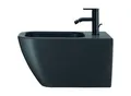 Produktbild: Duravit Happy D.2 Wand-Bidet 22581513001 35,5 x 54 cm, mit Hahnloch, mit Überlauf, mit Hahnlochbank, anthrazit matt WonderGliss