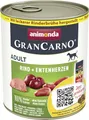 Produktbild: animonda GranCarno Hunde Nassfutter mit Rind + Entenherzen (6 x 800 g), getreidefreies Hundenassfutter ohne Zucker, für ausgewachsene Hunde, mit frischen fleischigen Zutaten
