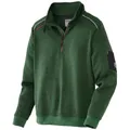 Produktbild: Terrax Workwear Herren Stricktroyer mit kontrastfarbenen Details - Troyer-Pullover mit Stehkragen in Dunkelgrün-Schwarz Größe XL
