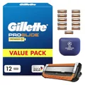 Produktbild: Gillette Proglide Power Rasierklingen Herren, 12 Original Ersatzklingen, Schwarz - Nassrasierer, 2X Gleitstreifen vor Und Nach Den Klingen für Unglaubliche Gründlichkeit Und Komfort