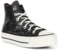 Produktbild: Converse A09551C All Star Hi Plattform Damen Trainer Schwarz Silber UK 3 - 8