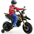 Produktbild: COSTWAY 12V Kinder Elektro Motorrad mit Stützrädern, Aprilia Kindermotorrad mit Musik und Scheinwerfer, 5,5-6 km/h, geeignet für Kinder von 3 bi...