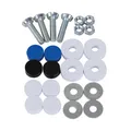 Produktbild: Kennzeichen Schrauben Set M6x20mm mit Kappen Abdeckkappen für Motorrad Auto Kfz