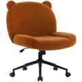 Produktbild: IWMH Bürostuhl ohne Armlehne, Höhenverstellbar Schreibtischstuhl mit Rollen, Ergonomischer Stoff Lesesessel für Haus, Büro, Schlafzimmer - Braun