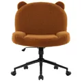 Produktbild: IWMH Bürostuhl ohne Armlehnen, Höhenverstellbar Drehstuhl mit Rollen, Schreibtischstuhl mit Stoffpolsterung, Ergonomischer Stuhl, Lesesessel mit breiterem Kissen zum Sitzen im Schneidersitz (Braun)